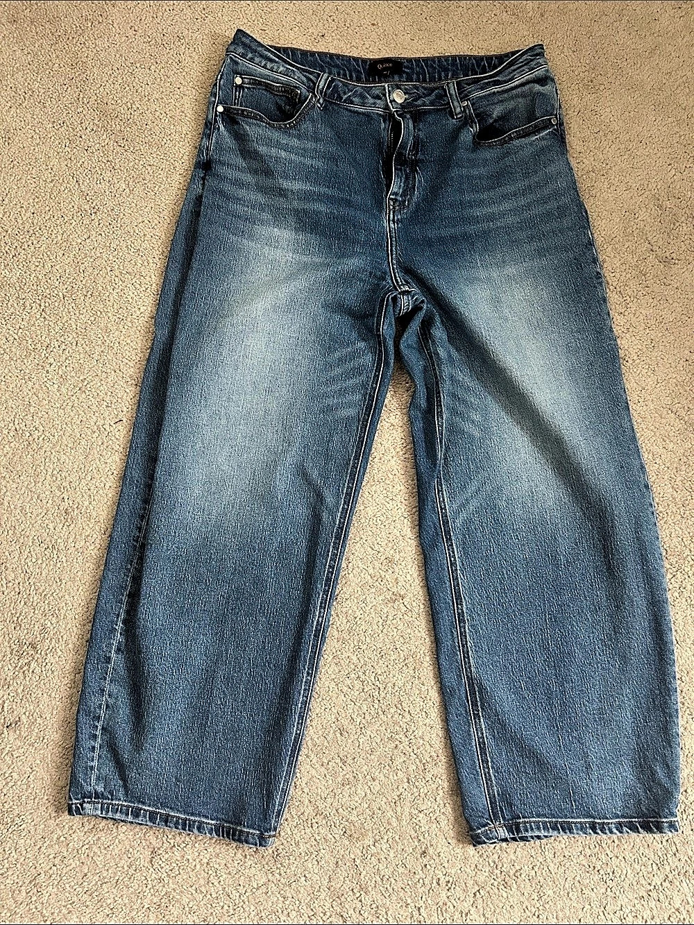 Quince Luna Stretch Barrel Leg Jeans Blue Waist 32